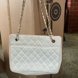 Chanel white shoulder bag